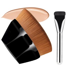 Make Up Brush Set 2 Pieces Ultra Thin Flat Foundation Brush & Flat Top Face Brush Foundation Brush Wonder Brush for Mixing Liquid Easy to Carry and Store 2FDS