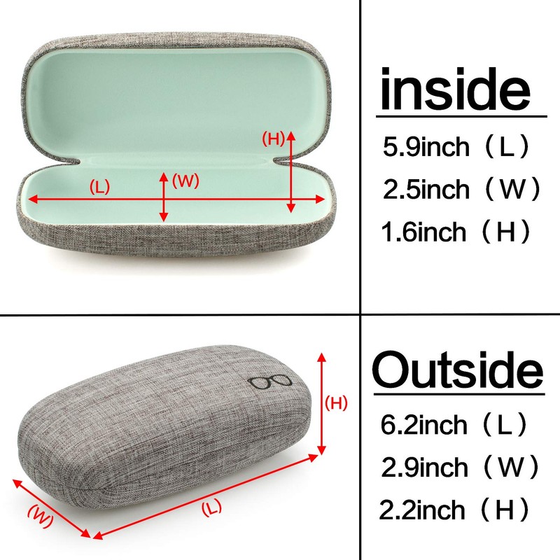 Vemiss Hard Shell Eyeglasses Cases, Linen Fabrics Protector Sunglasses Case,