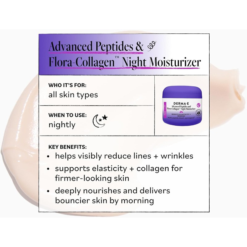 Derma-E Advanced Peptides and Flora-Collagen Night Moisturizer Unisex Moisturizer 2