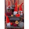 Boston International Decorative Tabletop Velvet Pumpkin, 3 x 3-Inches, Orange