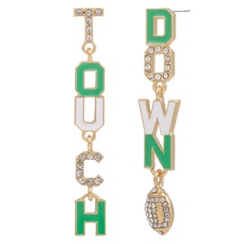 Madison Tyler Football Dangle Earrings for Women | TOUCHDOWN Drop Earrings | Sports Lover Post Earrings | Football Mom | Football Team Gifts for Women Jewelry