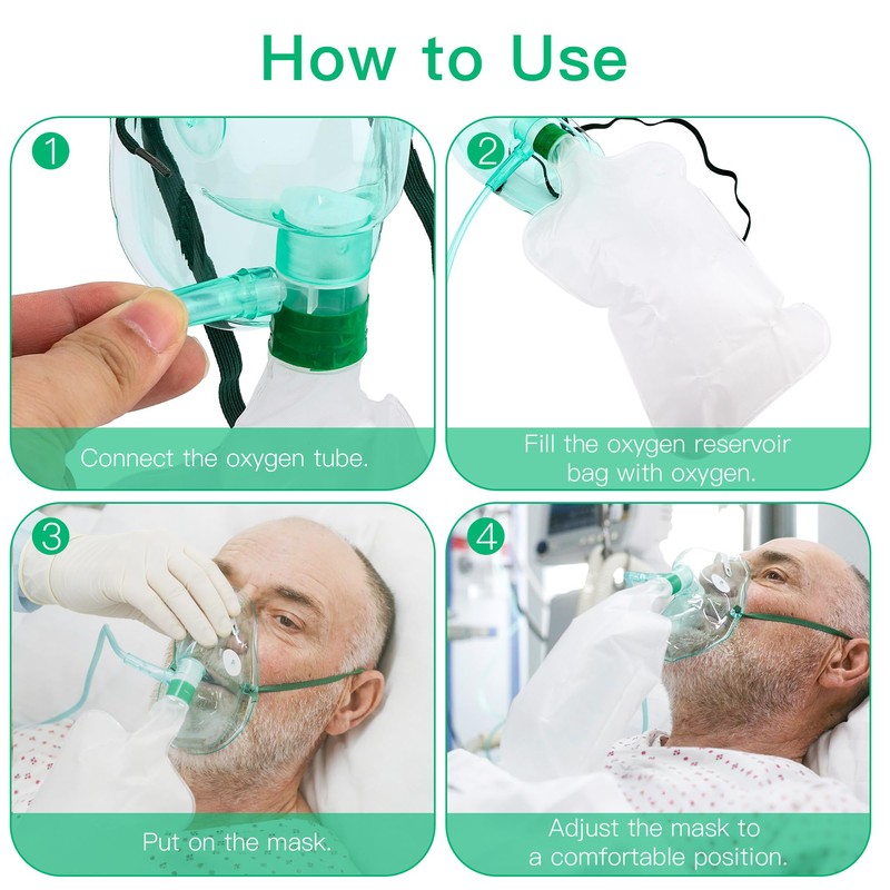 ANSNF High Flow Oxygen Mask for Adult, Non-Rebreather with Reservoir