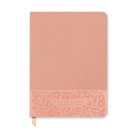 2025 Planner - Textured Daily, Weekly and Monthly Planner 2024-2025, Orange Circle Studio 17 Month Calendar, July 2024 - December 2025, A5 7" x 9.4" - Flowers on Rose Quartz Print