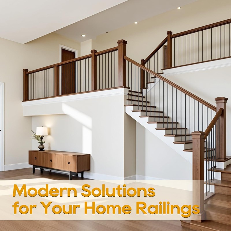 12P Wrought Iron Balusters Plain Bar for Staircase, 1/2" x