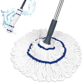 Silkyhose Self-Wringing Twist Mop Cotton Rotating Dry & Wet Mops with Long Handled for Floor Cleaning Kitchen Bathroom Hardwood Vinyl Tile Laminate Household Office