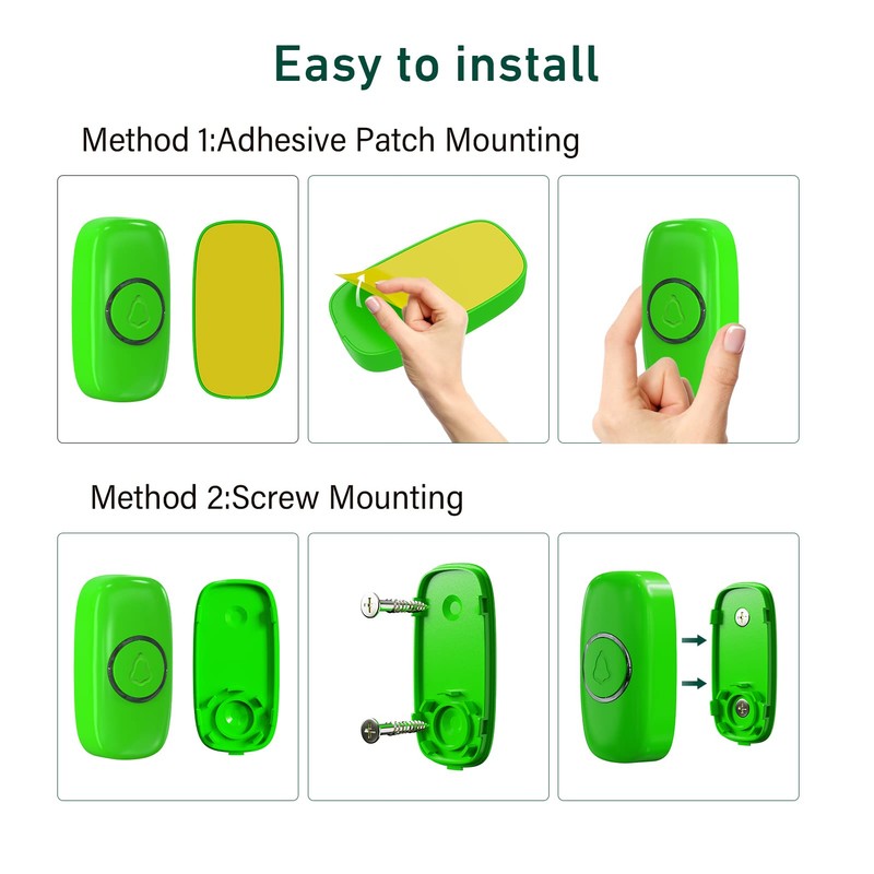 SECRUI Wireless Doorbells for Home, Classrooms, Apartments, Businesses, etc. Easy