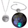 THE9SHOP Collar De Luna Llena Brillante Brilla En La Obscuridad