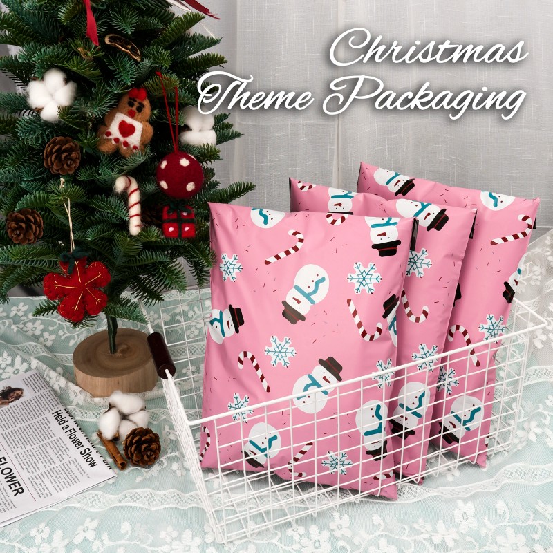 2-Day Shipping 5-Day Delivery 10x13 Inch Light Pink Christmas Poly