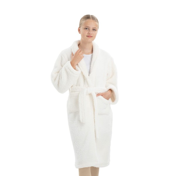 HOMELEVEL Cuddly Fleece Bathrobe for Children - Sherpa Dressing Gown