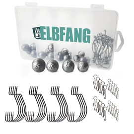ELBFANG Cheburaschka Set | 60 Pieces with Box (12g/14g/18g/21g/) | Includes 20 Offset Hooks | Texas Rig Jig Heads Set