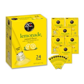4C Powder Drink Mix Packets, Lemonade 6 Pack, 24 Count, Singles Stix On the Go, Refreshing Sugar Free Water Flavorings