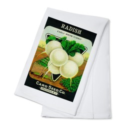 Lantern Press Radish (Early White) Seed Packet (100% Cotton Tea Towel, Decorative Hand Towel, for Kitchen and Home)