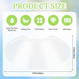 JIYIN 50 PCS Shower Face Eye Shields, Clear Eyebrow Shower Shield Visors Eyelash Extensions Shower Face Shield Microblading Makeup Protector Face Cover Shields for Salon Eyelid Aftercare Hairspray