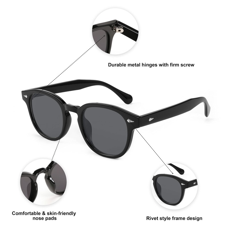 FEISEDY B2350 Women's Men's Sunglasses, Wellington Shape, Square, Retro, UV400,