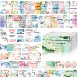 Resholder 240 Pcs Spanish Bible Verse Cards Prayer Cards Spanish Scripture Cards Spanish Christian Cards Inspirational Quote Cards Prayer Cards Bulk for Women Christian Gift 60 Styles(Flower)