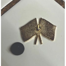 U.S. / Japan Crossed Flags Lapel Pin Die Struck Soft Enamel 1-1/4" Wide