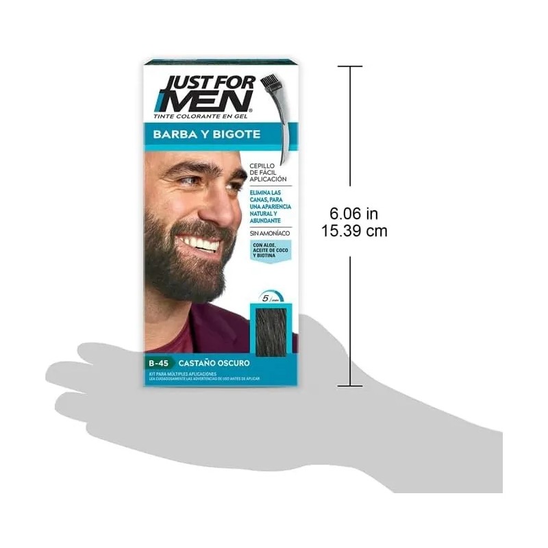 Tinte Just For Men Barba Y Bigote Castaño Oscuro 3-pack