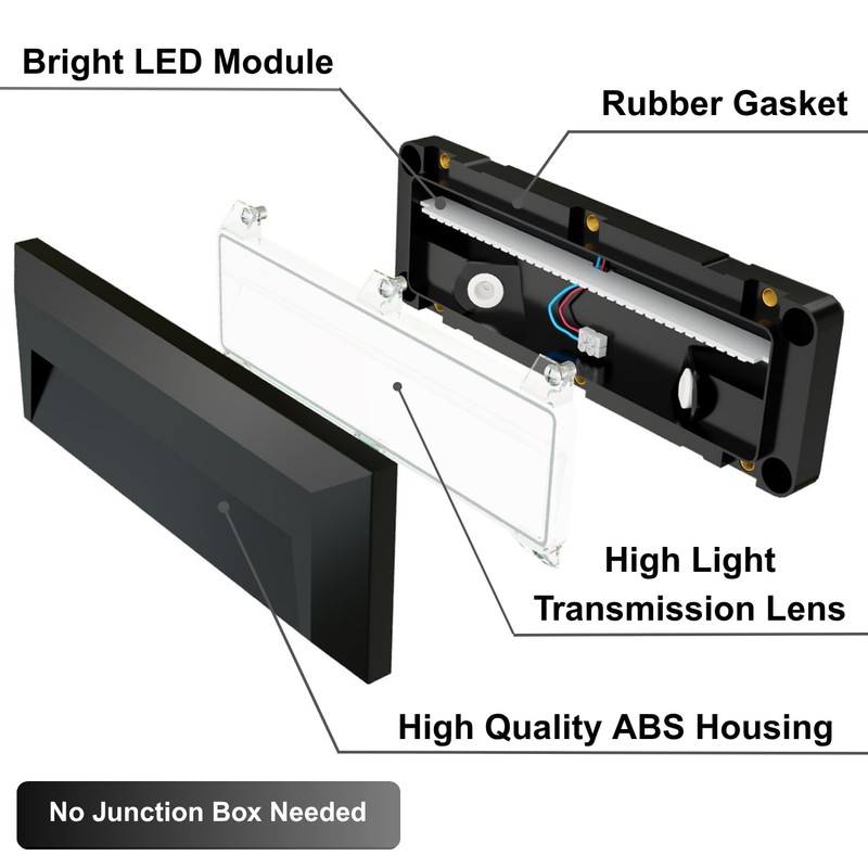 ZONK LED Step Lights 110-240V OutdoorIndoor Stair Lights, Waterproof IP65