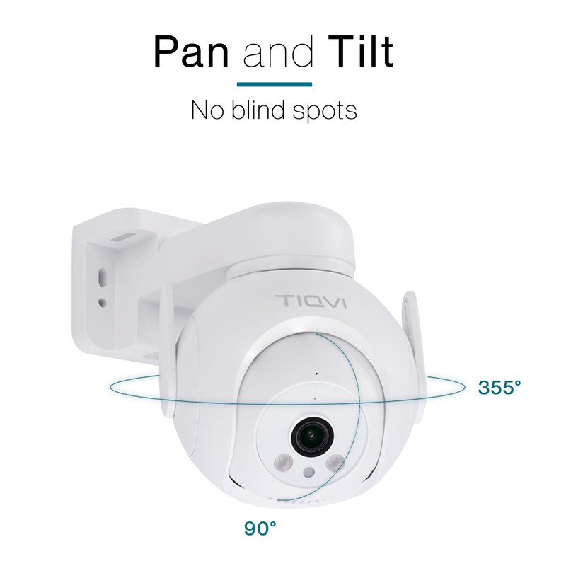 Tiqvi - Smart WiFi PTZ Outdoor Camera, 1080P, Dualband (2.4/5GHz),