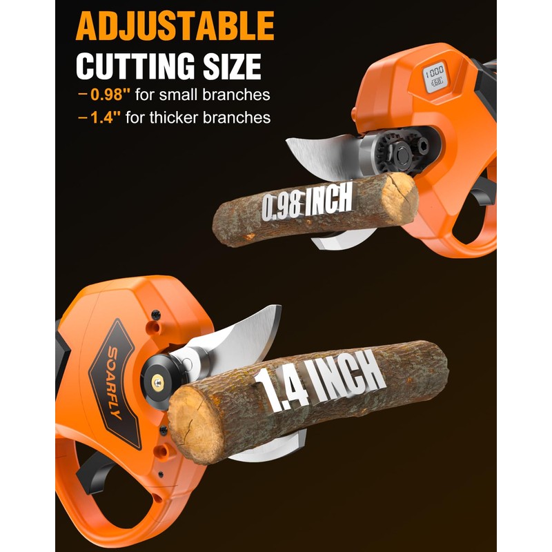 Upgraded Electric Pruning Shears, 1.5'' Cutting Diameter, Brushless Motor Cordless