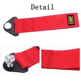 Exbrith Pack of 2 Racing Car Tow Ropes, Nylon Tow Ropes, Pull Rope Racing Car, for Racing Tow Hook for Front and Rear Bumper (Red, Black)