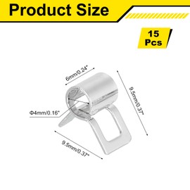 uxcell 15Pcs Spring Band Type Action Fuel/Silicone Vacuum Hose Pipe Clamp, 4mm Low-Pressure Air Spring Hose Clip Clamp for Automotive Oil Pipe Water Pipe, Nickel Plated