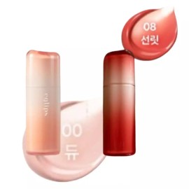 Eglips 이글립스 립 틴트 글레이즈 발색 00 듀 + 08 선릿 SET Eglips Lip Tint Glaze Color 00 Dew + 08 Sunlit SET