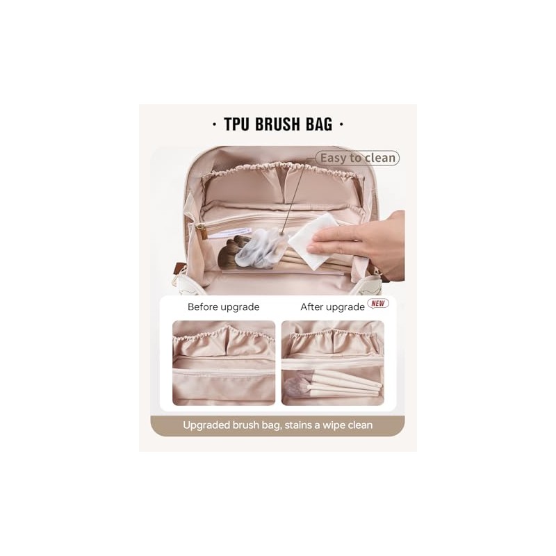 EACHY Travel Makeup Bag, Large Capacity Cosmetic Bags for Women,