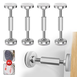Short Tension Rod, Fall Prevention, Furniture Tension Rod, Earthquakeproof Tension Rod, Stainless Steel, Set of 4, For Narrow Gaps, Earthquakeproof Pole, Adjustable Length, Protective Pad, Strong