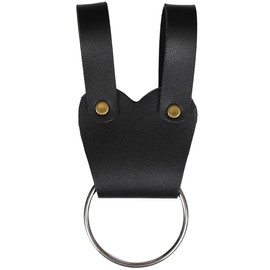 Medieval Axe Hatchet Tomahawk Holder Belt Metal Ring Hanger Sword Frog LARP (Black)
