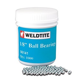 Weldtite 1/8-inch British Made Case Hardened Ball Bearings, Silver, 1000 Pieces