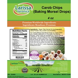 Carob Chips (Baking Morsel Drops) (4 oz, ZIN: 524669) - 3 Pack