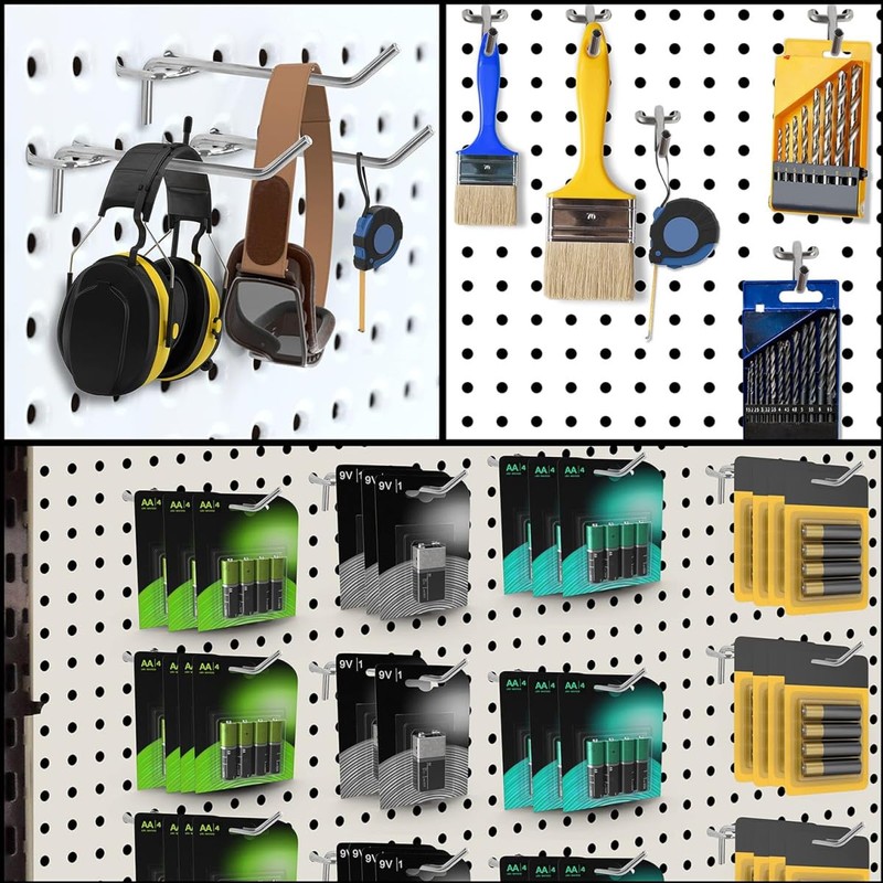 ZHjuju Pegboard Hooks,50PCS 10 cm & 5 cm Length Metal