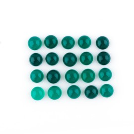 CRYSTALINES 20pcs Natural Green Onyx Gemstone, Wholesale Cabochon, Polished Loose Stone, DIY Crafts, Jewelry Making, Chakra & Healing Crystals, Wire Wrapping, Gem Collection, 8mm Cabs