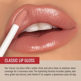 Runway Rogue Classic Lip Gloss, Medium-Sheer Nude Hydrating Lip Gloss, ‘Supermodel’