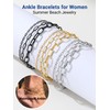 PROSTEEL Gold Ankle Bracelets For Women Minimalist Layered Anklets Sets