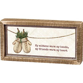 Primitives by Kathy Inset Box Sign - My Friends Warm My Heart