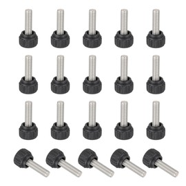 MECCANIXITY 20 Pcs Threaded Knurled Thumbscrew, M5 x 16mm Monitor Mount Arm Screws Stainless Steel Clamping Knobs Grip Thumb Screw for Computer TV