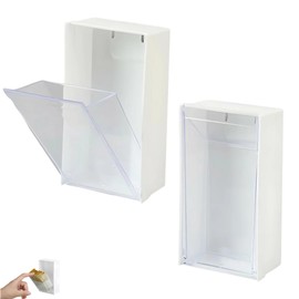 Tall Magnetic Swing Case, Magnetic Storage, Easy Removal, Rubber Band, Clip, Small Items, Convenient, White (2 Pieces)