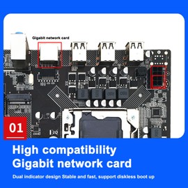 X79 Motherboard, LGA 1356 Motherboard for Intel E5 2420 CPU, 8G DDR3 6 Cores 12 Threads Motherboard with NVMe PC1e3.0X4 Channel M.2 High Speed Hard Disk