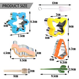 BDSHUNBF 22 Stück Ausstechformen Set, Brotausstechformen für Kinder, Sanwich Gemüse Obst Ausstecher, Sandwich Ausstecher, Cookie Cutter mit Food Picks Obstgabeln für Kinder-Lunchboxen und Bento-Boxen