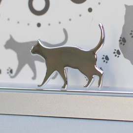 MAG T-747SM-Z Alarm Clock, Cat, Analog, Migrate, Silent, Continuous Second Hand, Snooze Function, Light Included, Silver