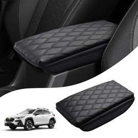 Autorder Center Console Cover for 2024-2025 2026 Subaru Crosstrek/Impreza Accessories Armrest Cushion Cover Nappa Leather Middle Console Covers Crosstrek/Impreza Console Cushion Pad Anti-Scratch