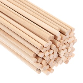PATIKIL 1/5x11.81inch Wooden Dowel, 80 Pcs Dowel Rod Wood Dowels Wood Sticks Unfinished Round Hardwood for Crafts DIY Home Decor 5mm x 300mm
