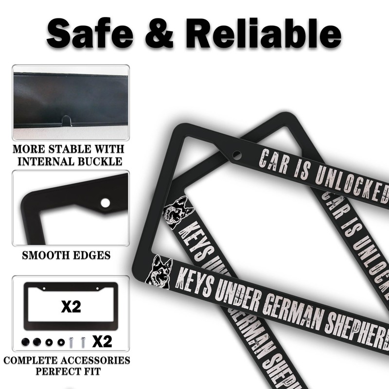 Front License Plate Bracket Black and White License Plate Frames