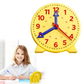 PMTFUMY 1 PC 24 - Hour Teaching Clock for Children Aged 4+ to Learn to Tell the Time, 10cm Diameter Demonstration Clock