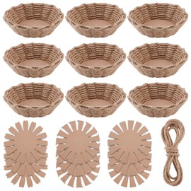 FREEBLOSS Set of 6 Basket Weave Set Made of Cord Creative Braided Bowl Suitable for Children's Arts and Craft Projects with Restrictions Easter Basket Activities for Easter Eggs