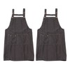 2 Pcs Black Cotton Apron Kitchen Breathable Oil Resistant Apron