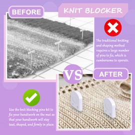 20Pcs Knit Blockers Pins Kit, Knit Blocking Combs for Crochet Knitting Blocking Board Mats, Crochet Blocking Pins for Crochet Projects Sewing Lace Needlework Projects Tool