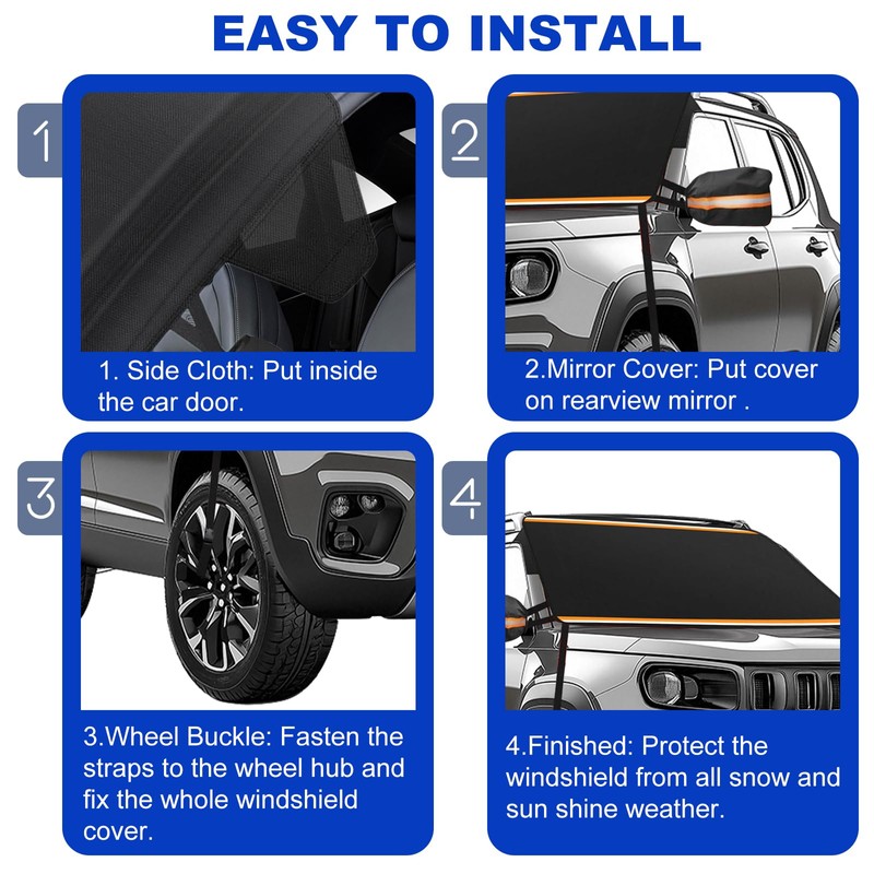 Car Windshield Cover for Snow and Ice, Car Windshield Snow